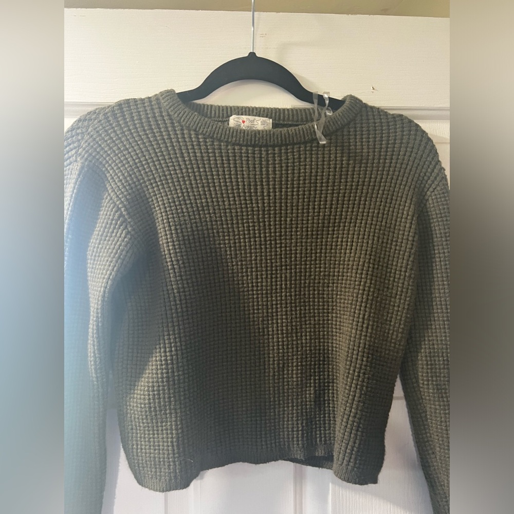 Poof apparel army green sweater